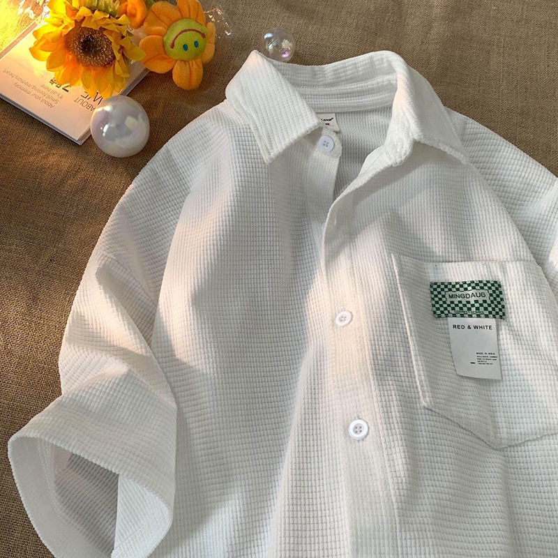 Áo Sơ Mi Ngắn Tay Form Rộng Thời Trang Mùa Hè Cho Nam