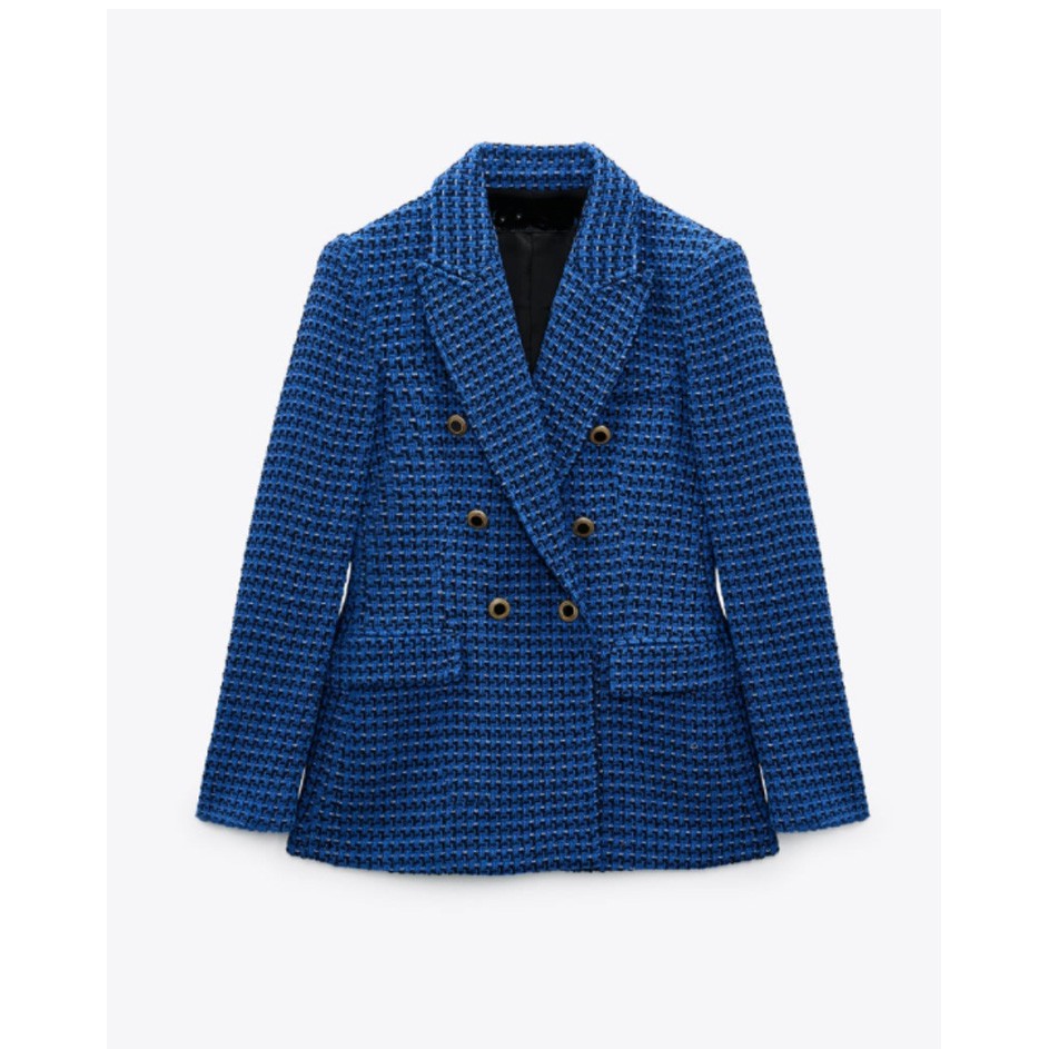 ÁO KHOÁC BLAZER VẢI DỆT VẠT ĐẮP CHÉO MÀU XANH - 8455/106 | BigBuy360 - bigbuy360.vn