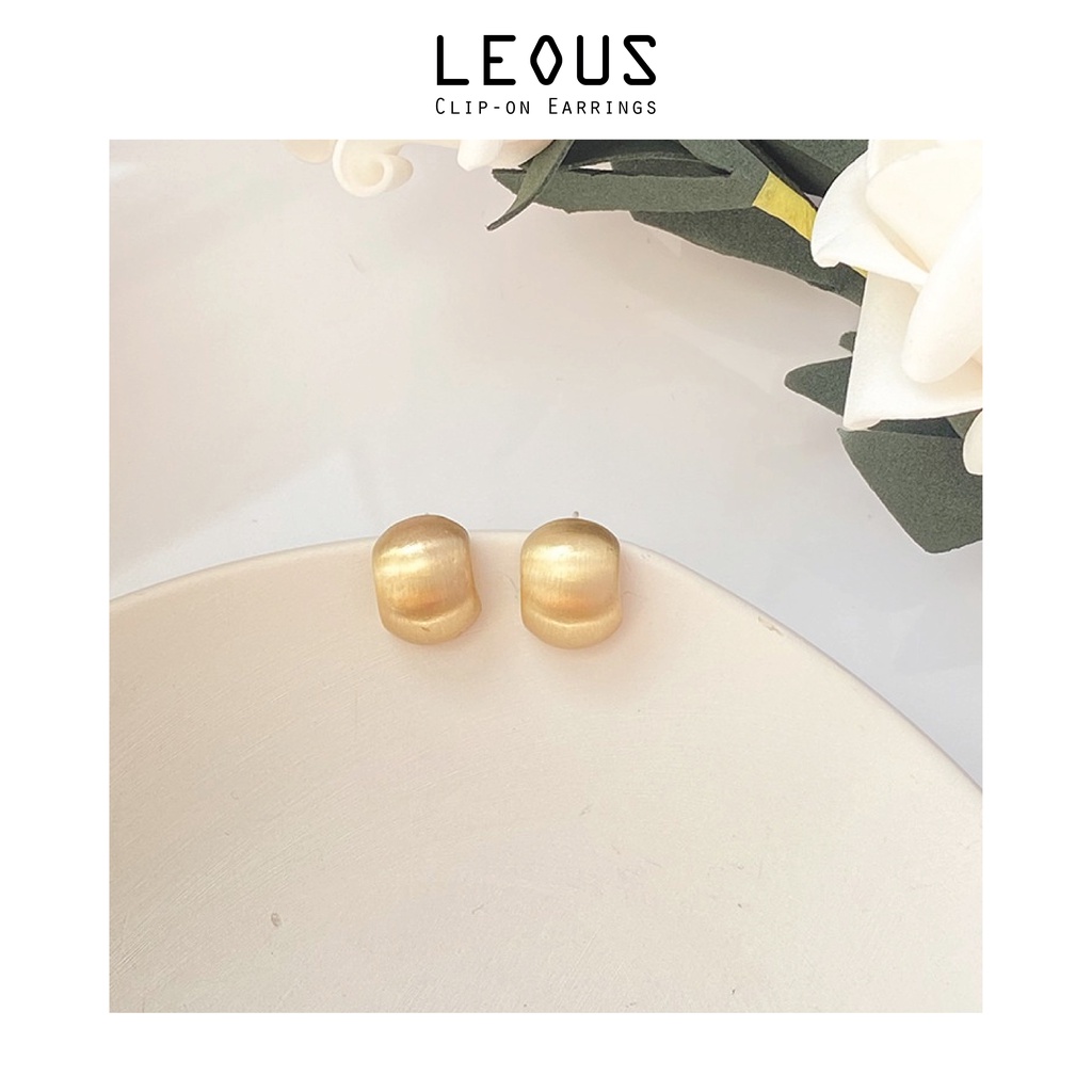 Khuyên tai kẹp không bấm lỗ chốt cố định K240 bằng hợp kim mạ vàng hình chữ C dáng ngắn Leous Accessories
