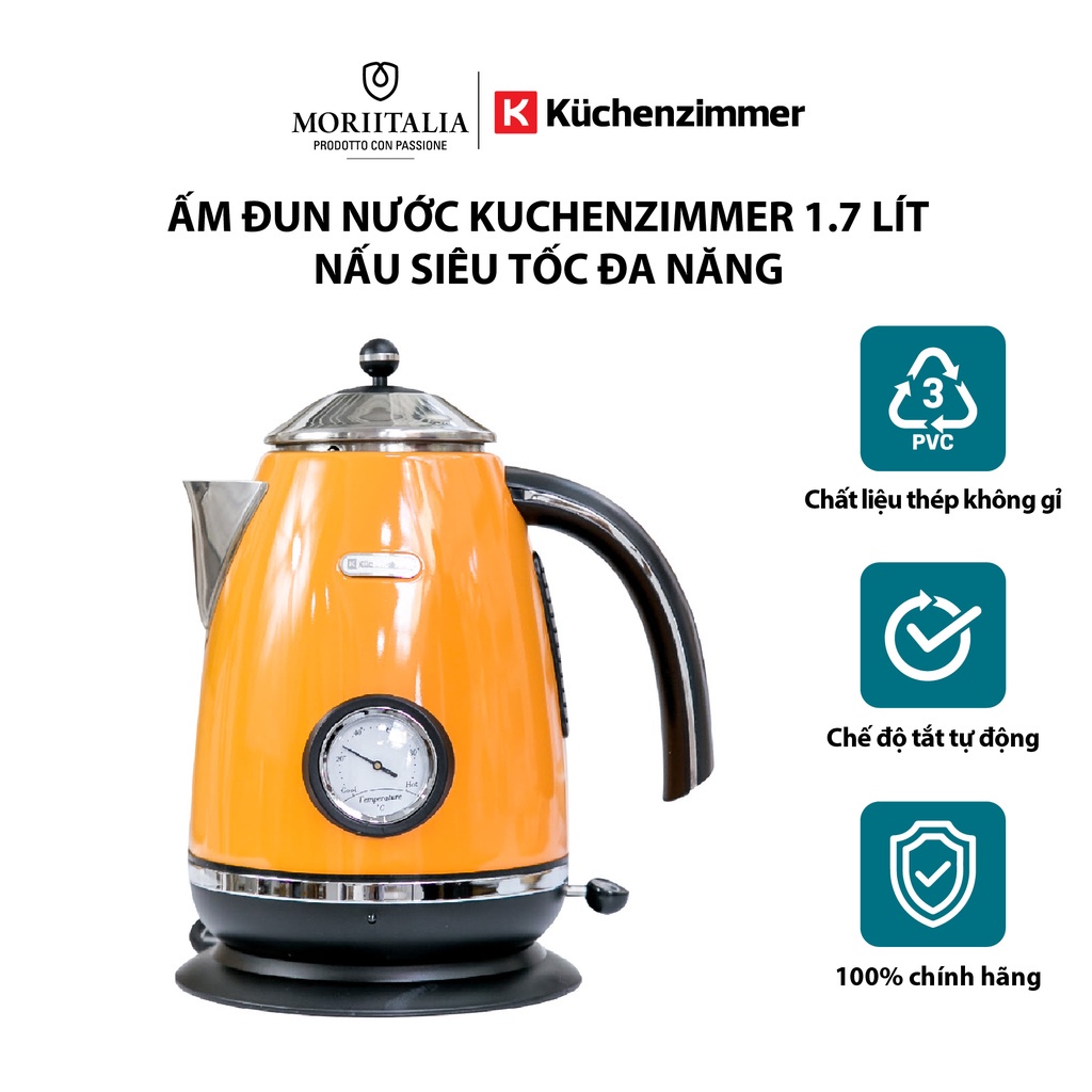 [Mã BMBAU300 giảm 7% đơn 499K] Ấm Đun Nước Kuchenzimmer siêu tốc đa năng chính hãng Moriitalia 3000198