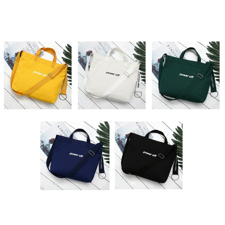 [sẵn] túi tote chéo power off