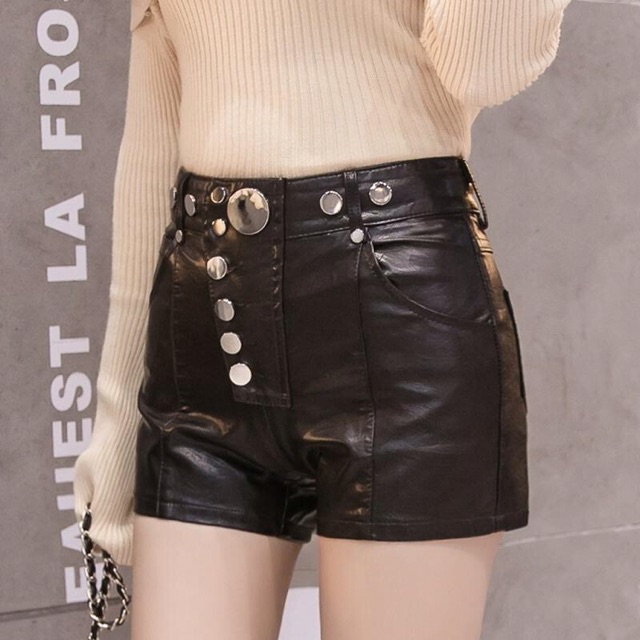 Hàng nhập Quần short da nữ thời trang kiểu dáng phong cách NP828