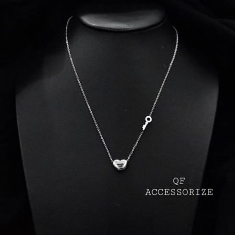 Dây Chuyền Hình Tim & Chìa Khóa Titan