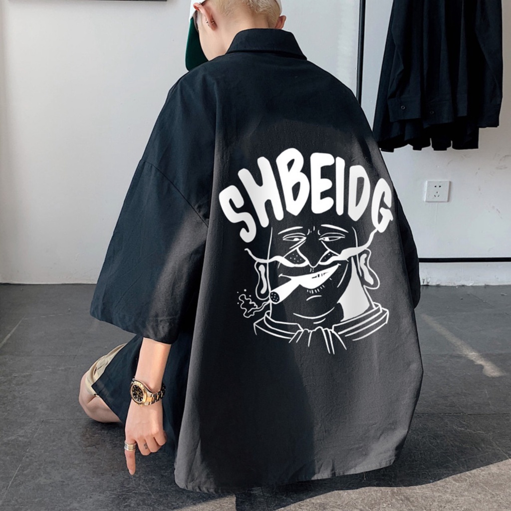 Áo sơ mi nam tay ngắn from rộng unisex nam nữ , sơ mi nam nữ vải voan lụa mịn mát free size 40kg - 70kg