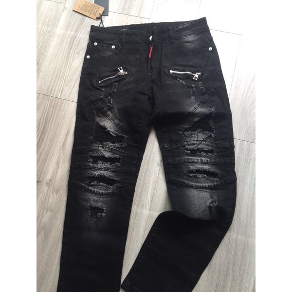 quần bò Amiri 2 khoá vá da, quần jean nam amiri vá da siêu chất | BigBuy360 - bigbuy360.vn