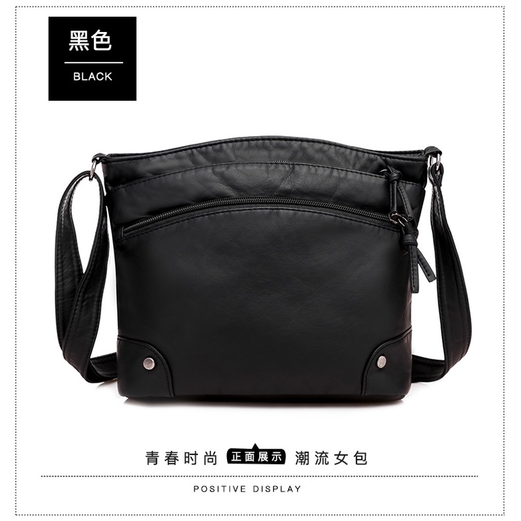 Túi đeo chéo nữ da mềm dáng vuông nhiều ngăn khóa kéo LILA DAT155