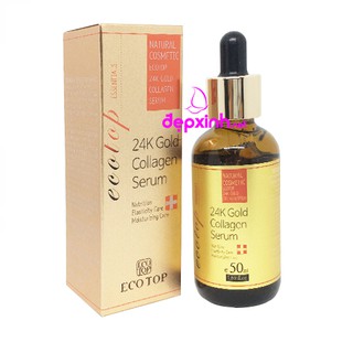Serum dưỡng ẩm tăng đàn hồi bổ sung dưỡng chất Eco Top 24k Gold Collagen 50ml