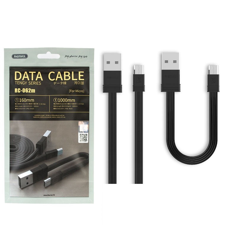 Bộ 2 Cáp Sạc MICRO USB Remax RC-062M 1m và 16cm - BH 6 Tháng 1 đổi 1 - Hưng Long PC