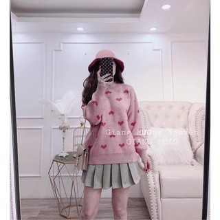Áo len nữ 💖FREESHIP💖Áo len lông thỏ thêu tim siêu dễ thương(ảnh thật)