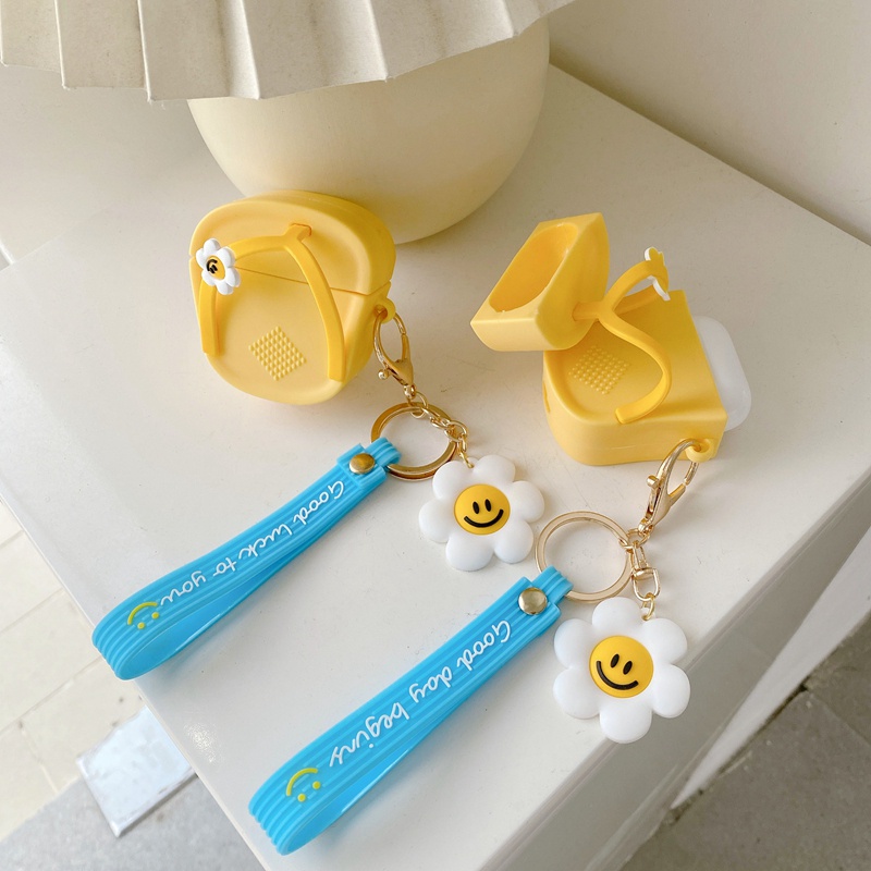 Vỏ Bảo Vệ Hộp Sạc Tai Nghe Airpods 3 Pro 2 1 3D Bằng Silicon Hình Dép Hoa Cúc Độc Đáo Dễ Thương Chống Rơi