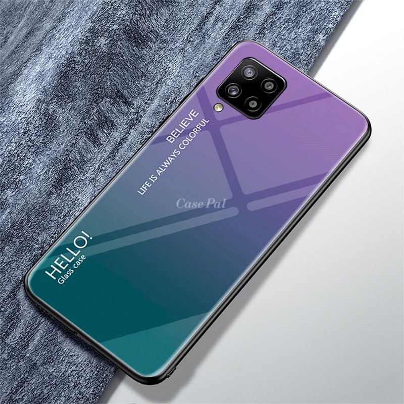 Ốp điện loại lưng kính cường lực màu Gradient cho Samsung Galaxy A12 | BigBuy360 - bigbuy360.vn