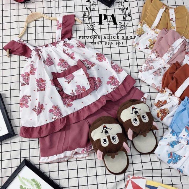 Đồ mặc nhà nữ 🌼FREE SHIP🌼 Đồ ngủ nữ cánh tiên gấu nữ 60kg đổ lại | BigBuy360 - bigbuy360.vn