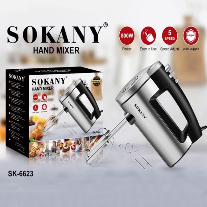 Bộ máy đánh trứng cầm tay cao cấp SOKANY 800W