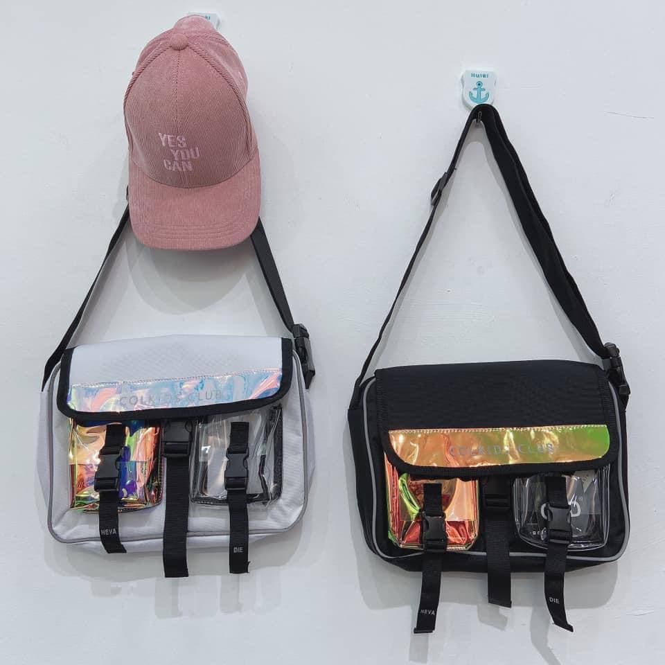 Cặp đeo chéo phản quang hologram Oldshool Local Brand  (Nhiều mẫu) - Túi đeo chéo cá tính Kyubi Shop