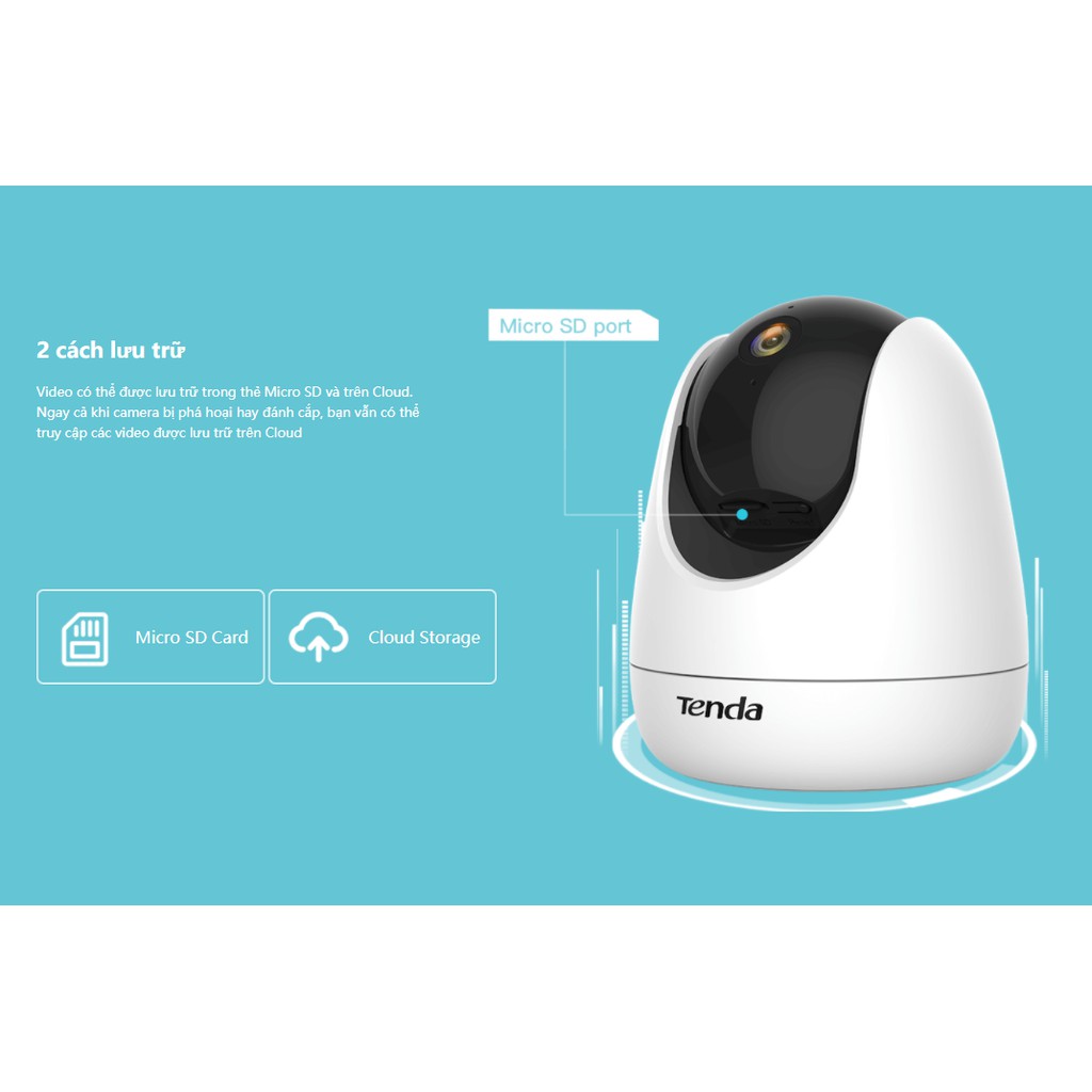 [CHÍNH HÃNG] Camera IP Wifi Tenda CP3 Full HD 1080P xoay 360° - Giám sát thông minh, phát hiện chuyển động