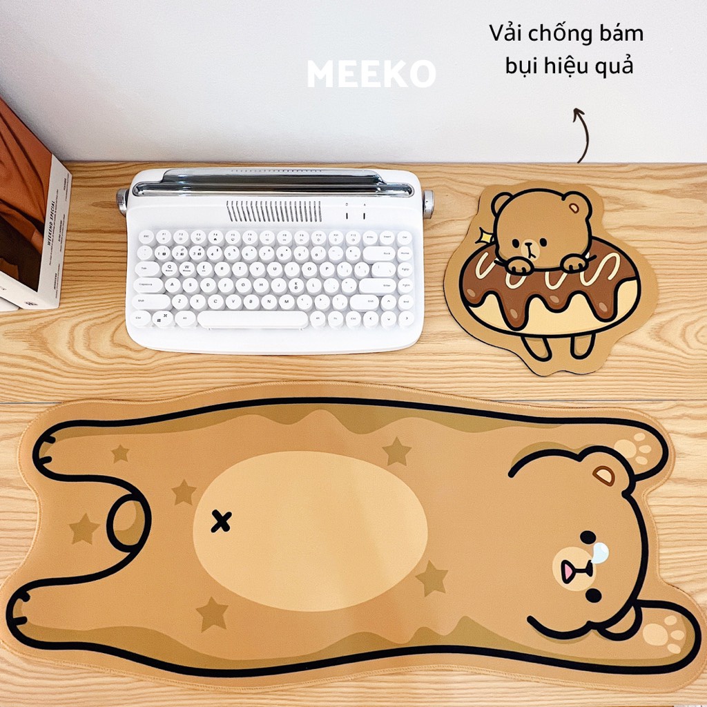 Lót chuột, bàn phím Mèo và Gấu siêu dễ thương chống bẩn  MEEKO