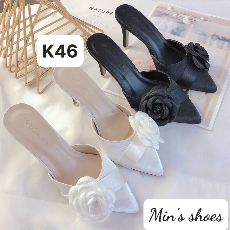 Min's Shoes - Giày Guốc Hoa Hồng K46