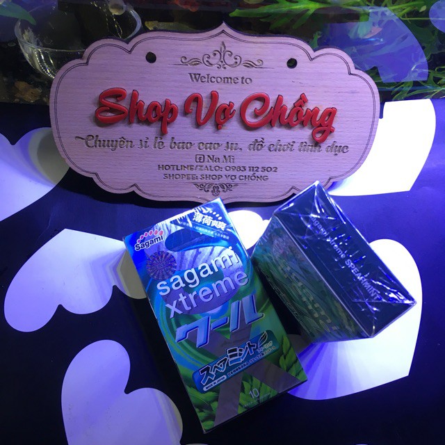 Bao Cao Su Sagami Xtreme Spearmint Hương Bạc Hà - Hộp 10 Cái