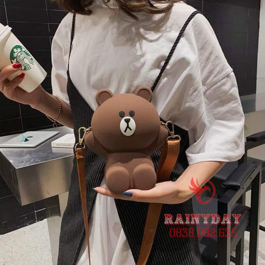 Túi đeo chéo nữ mini con gấu dễ thương thời trang cho trẻ em bé gái xách đi học làm chơi du lịch