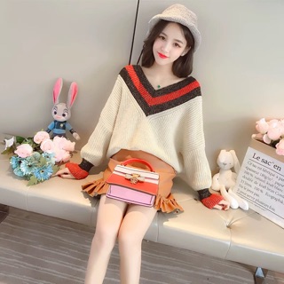 [Order] Áo len cổ V dáng rộng