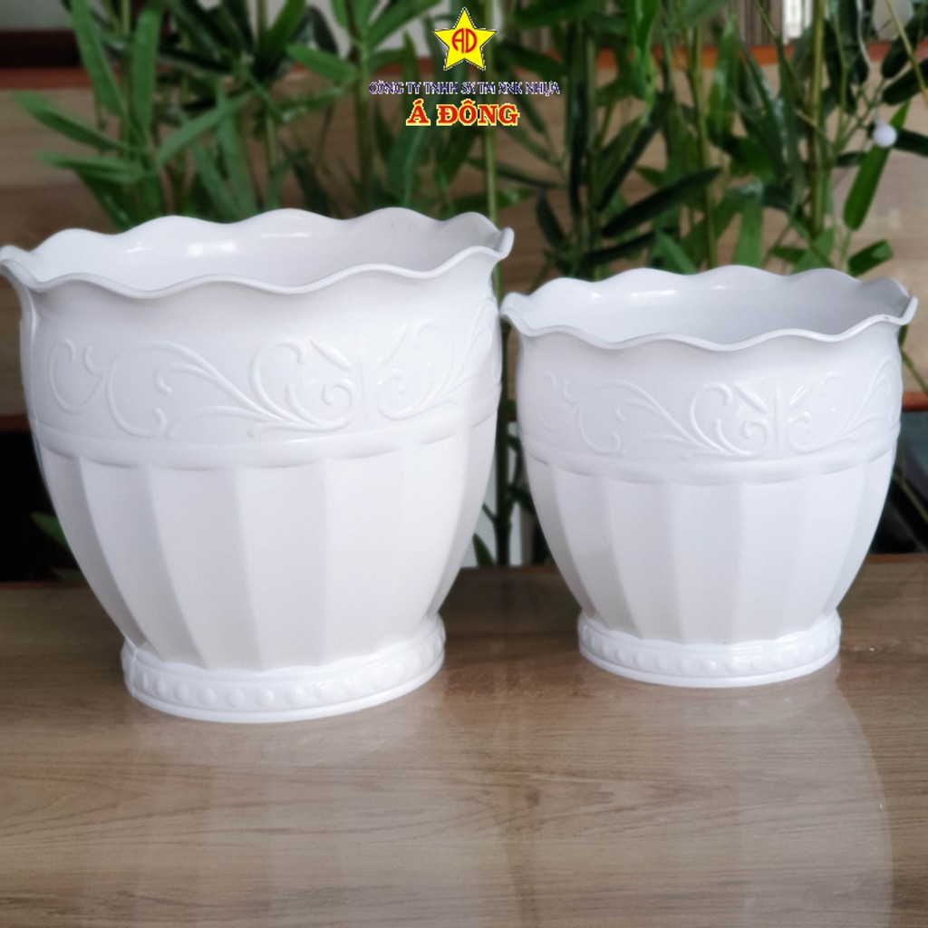 Chậu Bom Lùn 23 cm & 28 cm - Chậu Nhựa Á Đông - Cơ sở sản xuất chậu làm vườn, trang trí cây cảnh