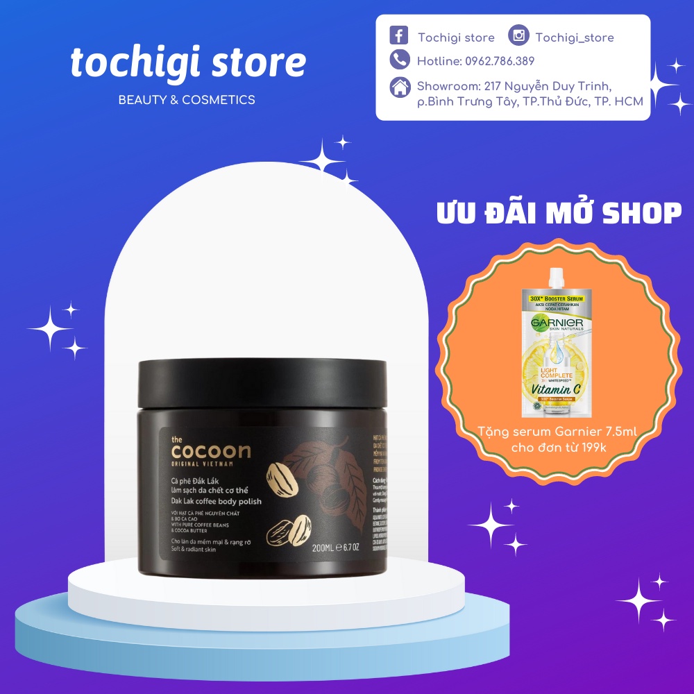 Cà phê Đắk Lắk làm sạch da chết cơ thể Cocoon 200ml | BigBuy360 - bigbuy360.vn