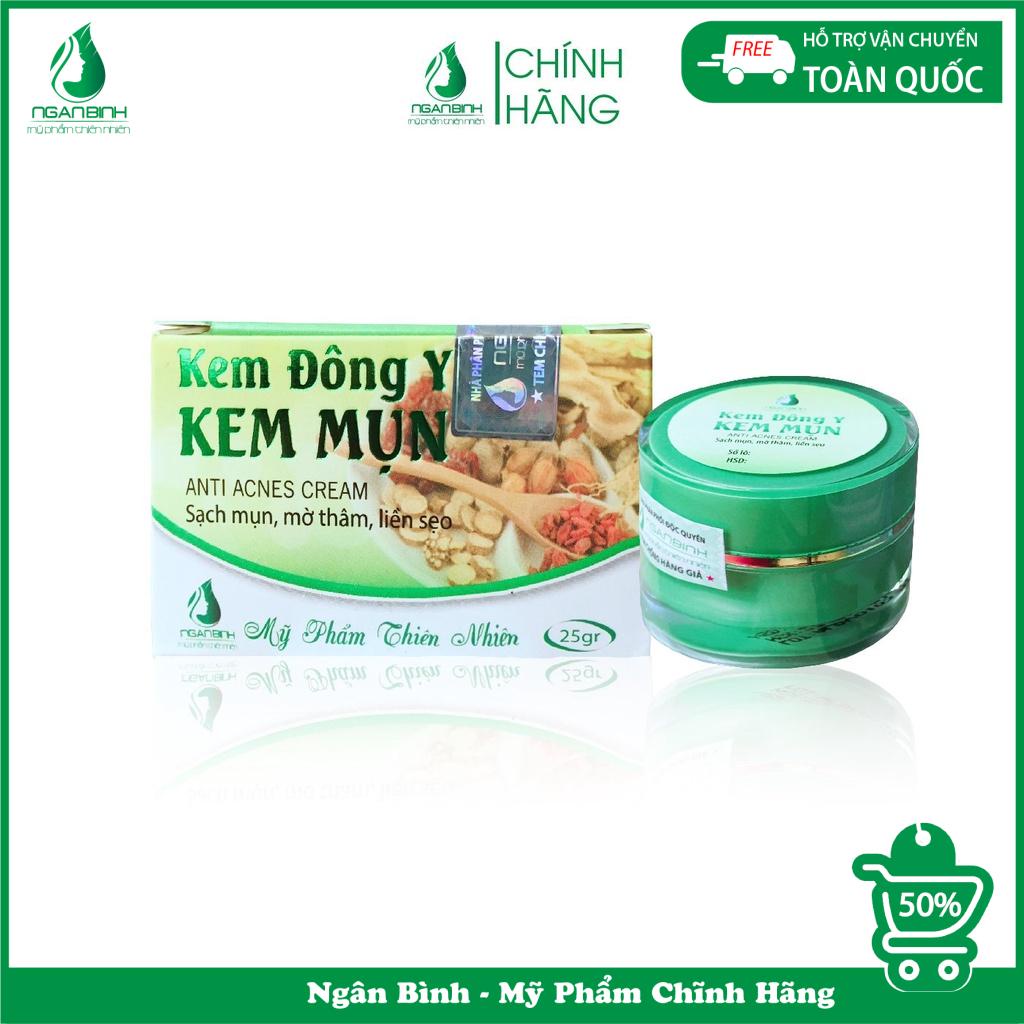 Kem mụn đông y Ngân Bình sạch mụn, trắng da, mờ vết thâm nám hiệu quả, lành tính cho mọi loại da