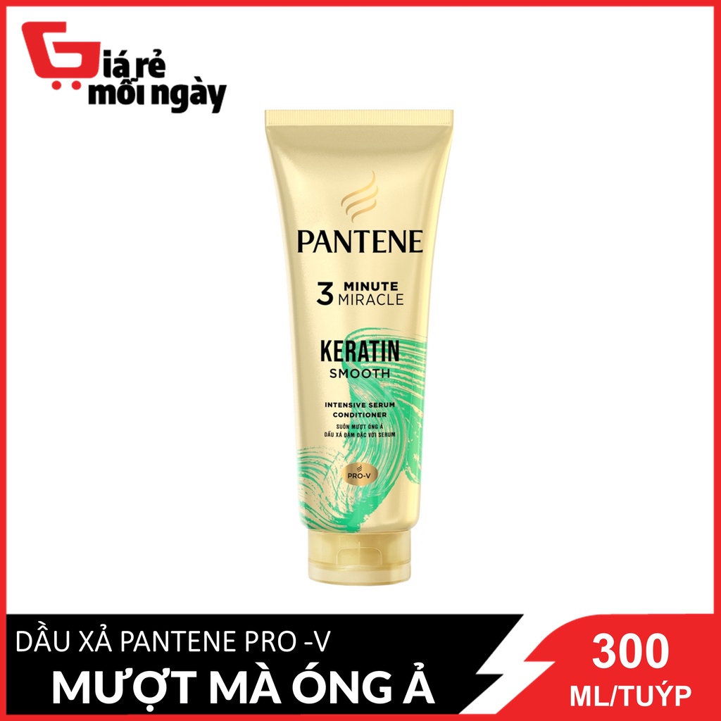 Dầu xả Pantene Pro- V 3 Phút Diệu Kì Mượt Mà Óng Ả (Xanh Lá) 300ml / Tuýp