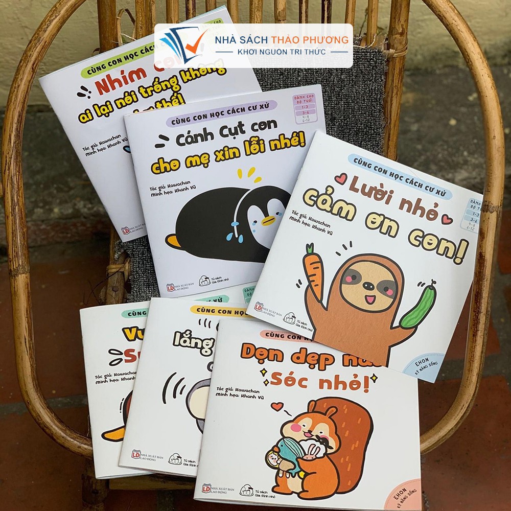 Sách Ehon kỹ năng sống - Cùng con học cách cư xử trọn bộ 6 cuốn