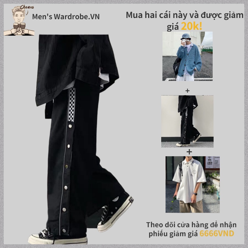 Quần dài ống rộng nam dáng suông phong cách hiphop thời trang hàn quốc cho nam 2022thời trang simple unisex quần jean nam
