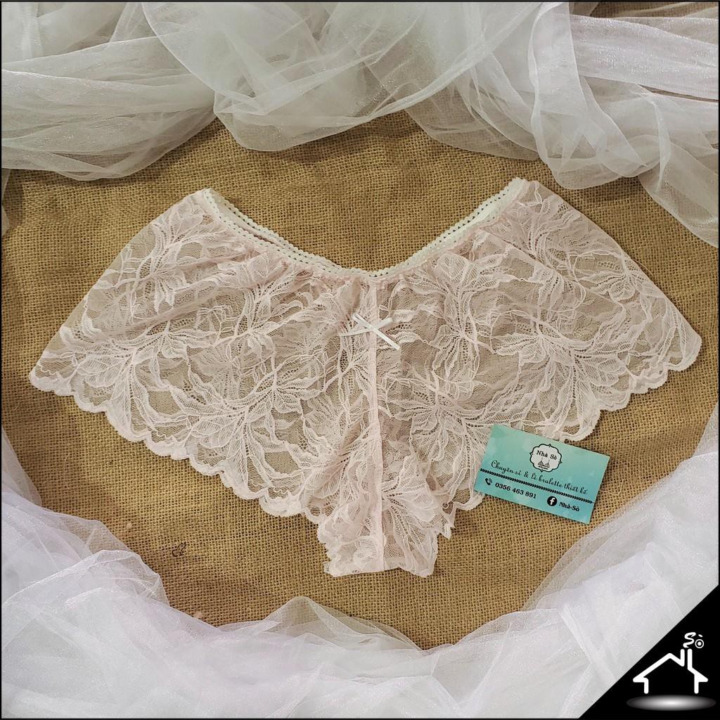 Bộ đồ ngủ sexy by Nhà Sò ren chiếc lá hồng lợt DN15 | BigBuy360 - bigbuy360.vn