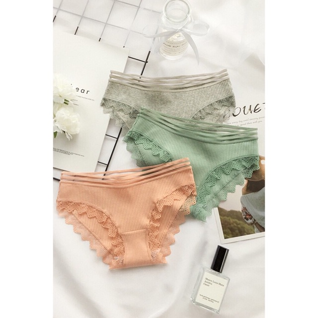 Quần Lót Gân Tăm Viền Ren Siêu Đẹp MS 019