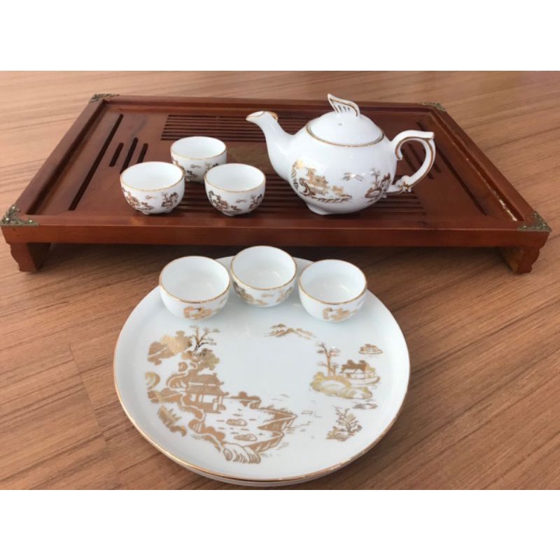 Ấm chén bát tràng - bộ ấm chum và bộ vẽ làng quê việt - gốm sứ bát tràng