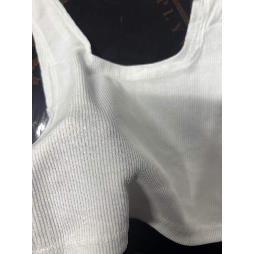 Áo croptop bozip cổ vuông chất tăm màu trắng - Thun tăm ba lỗ 2 dây bản to ôm body , tôn dáng đẹp cho nữ | BigBuy360 - bigbuy360.vn