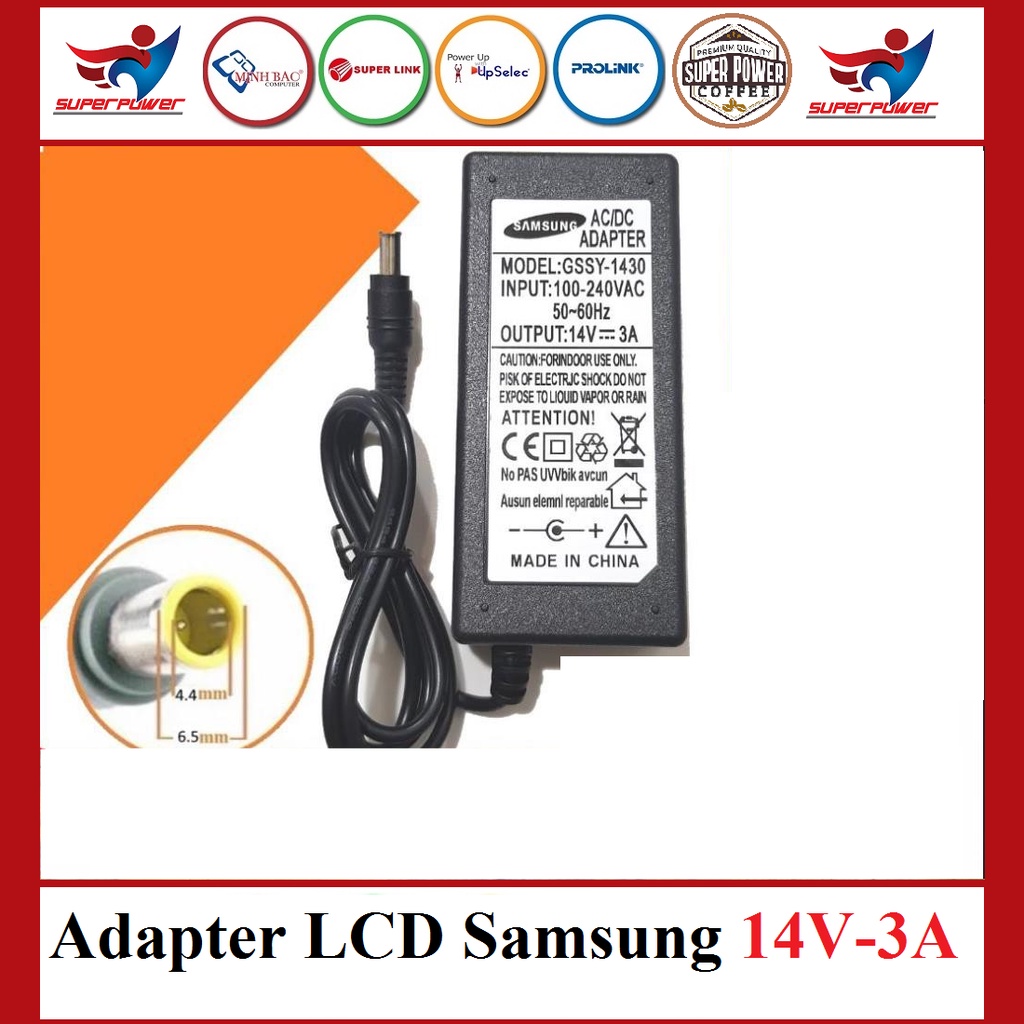 Adapter LCD Samsung 14V-3A (đầu kim to) 6.5 x 4.4mm