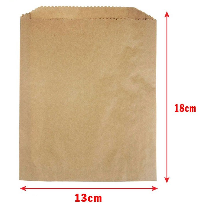 Túi giấy đựng khoai tây chiên - 1,000 cái Kích thước 13x18cm, túi day 18 dẹp 1 miệng MÃ SP N13