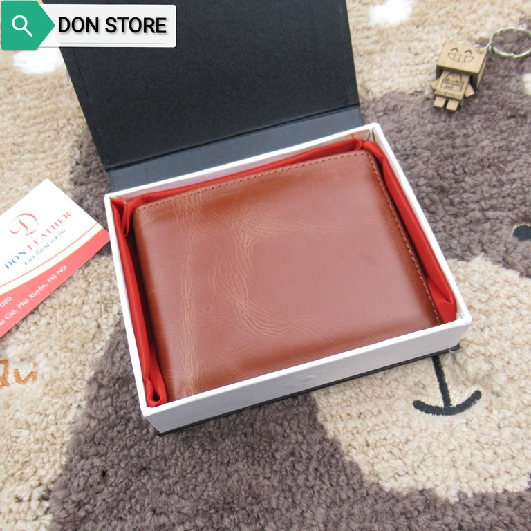 [HOT]Ví Da Nam Màu Đỏ Đất Đặc Biệt Chất Liệu Da Bò Thật ( BH-12 Tháng)
