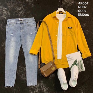 Combo bộ quần jean áo sơ mi