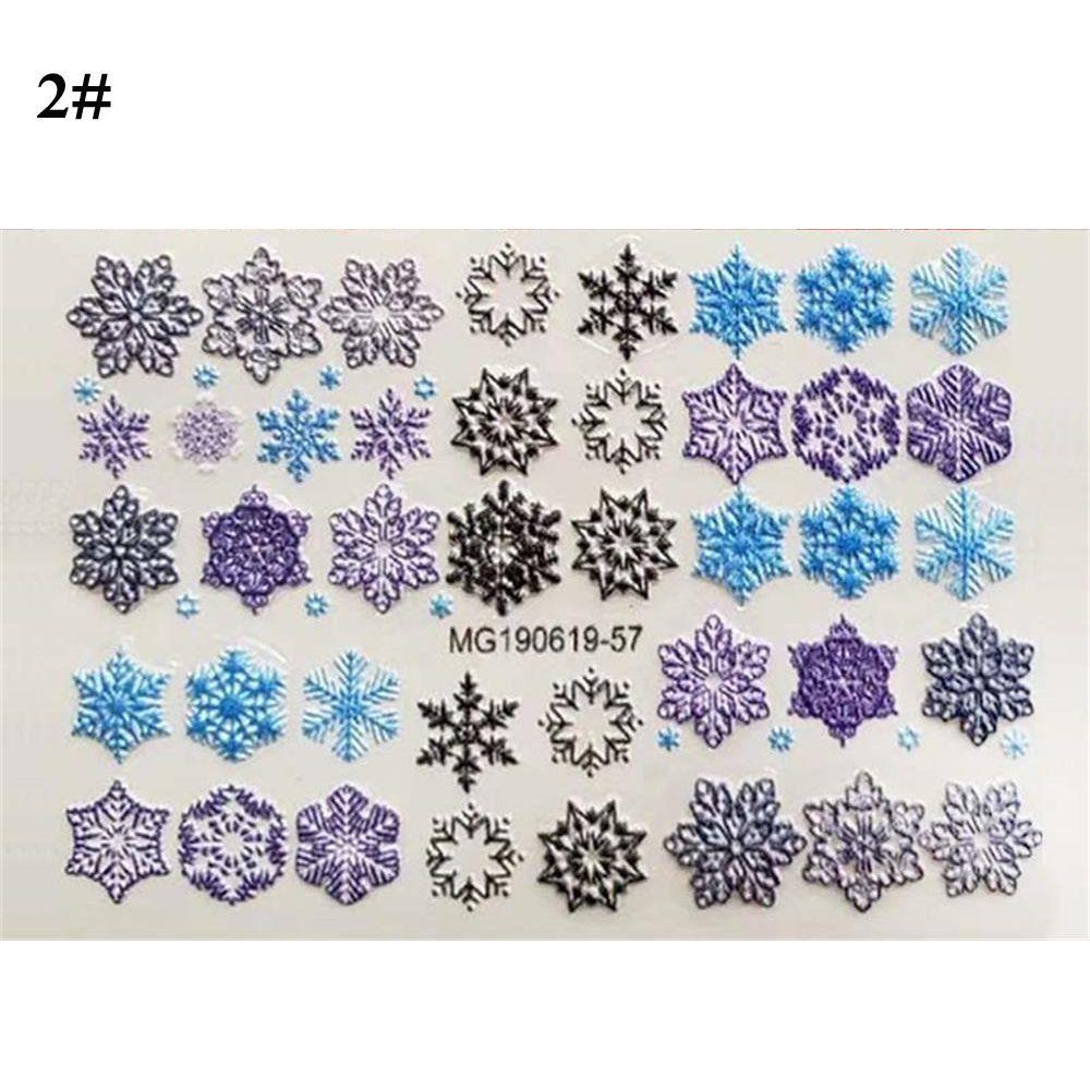 Miếng Dán Trang Trí Móng Tay Tự Dính Họa Tiết Giáng Sinh 6D DIY