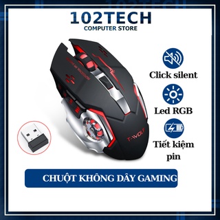 Chuột không dây gaming pin sạc T-Wolf Q13, click không ồn, led RGB đổi màu siêu đẹp, đỉnh cao dành cho gamer