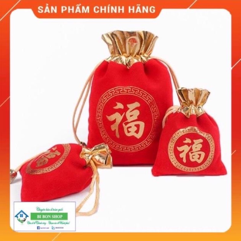 * GIA TOT* Túi nhung rút miệng màu đỏ