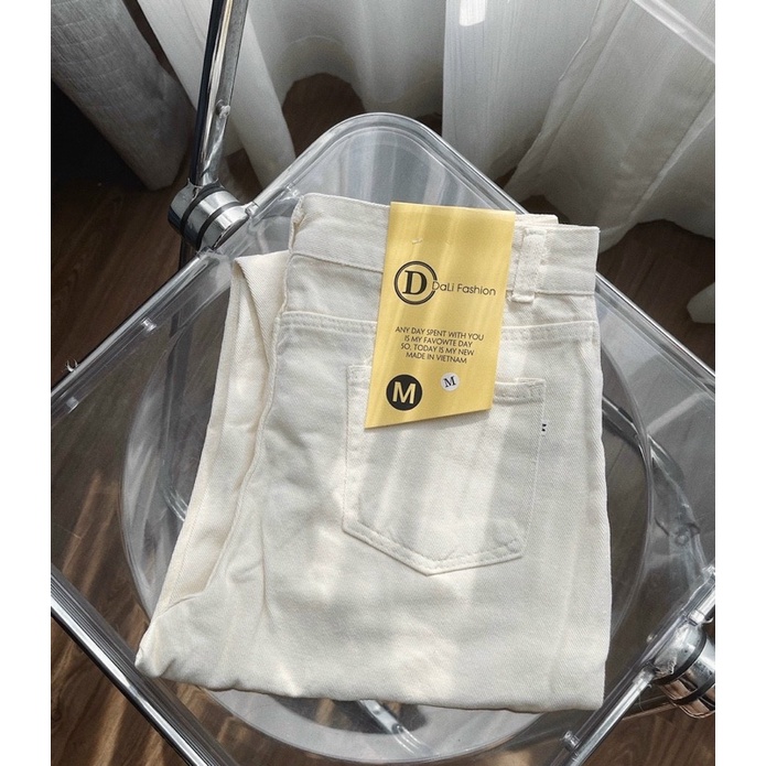 Quần jean baggy màu be cho nữ