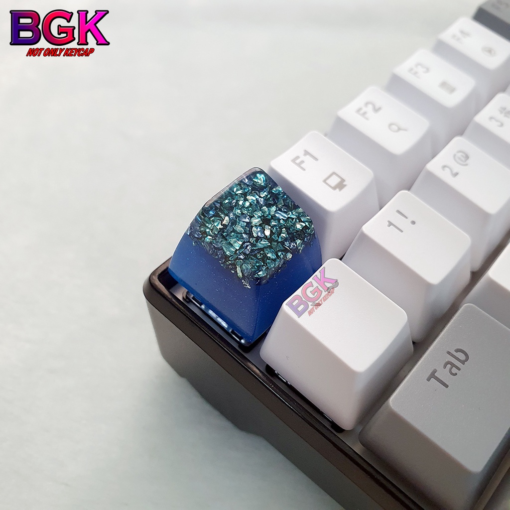 Keycap Lẻ Tinh Thể Xanh Dương Dark Blue Crystal Keycap SA profile ( keycap resin độc lạ )( Keycap Artisan )