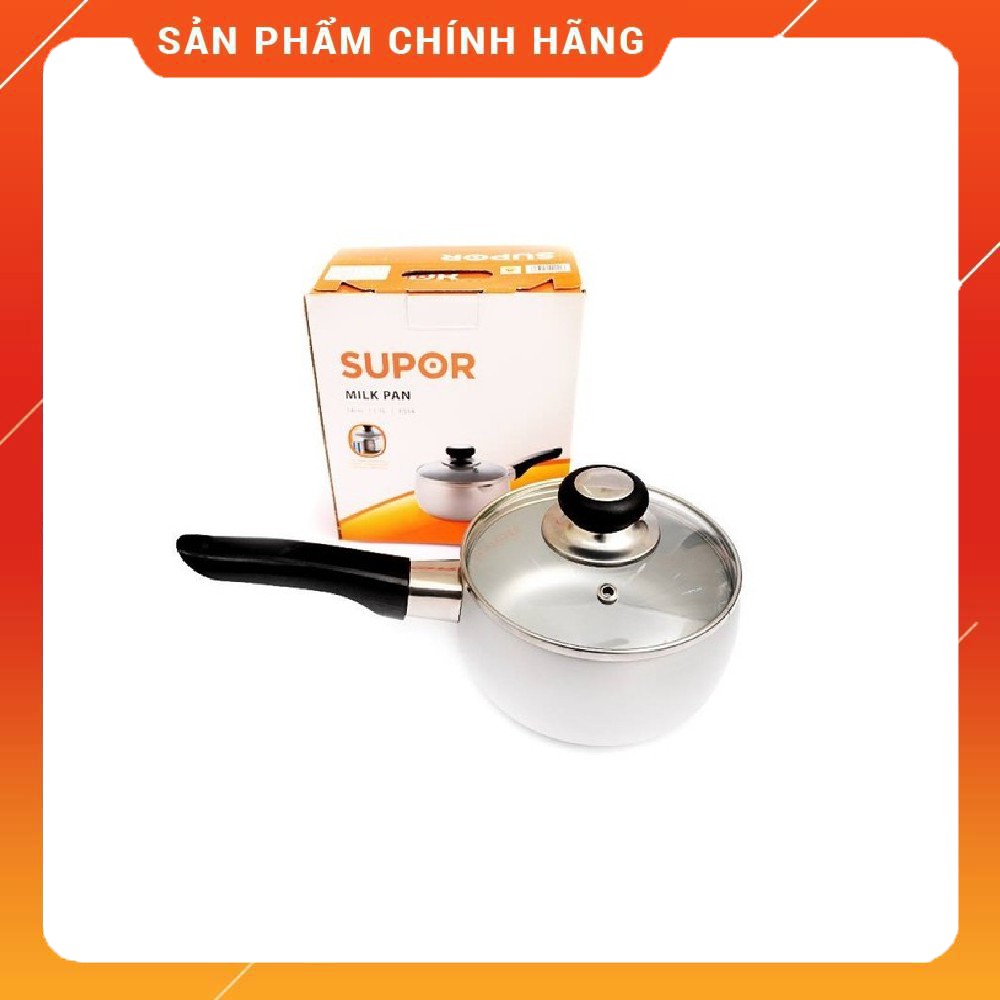 Nồi sữa Supor 1.1 lít màu trắng độ bền cao, chống mài mòn, an tâm dùng không lo nhanh chóng bị hư hại.