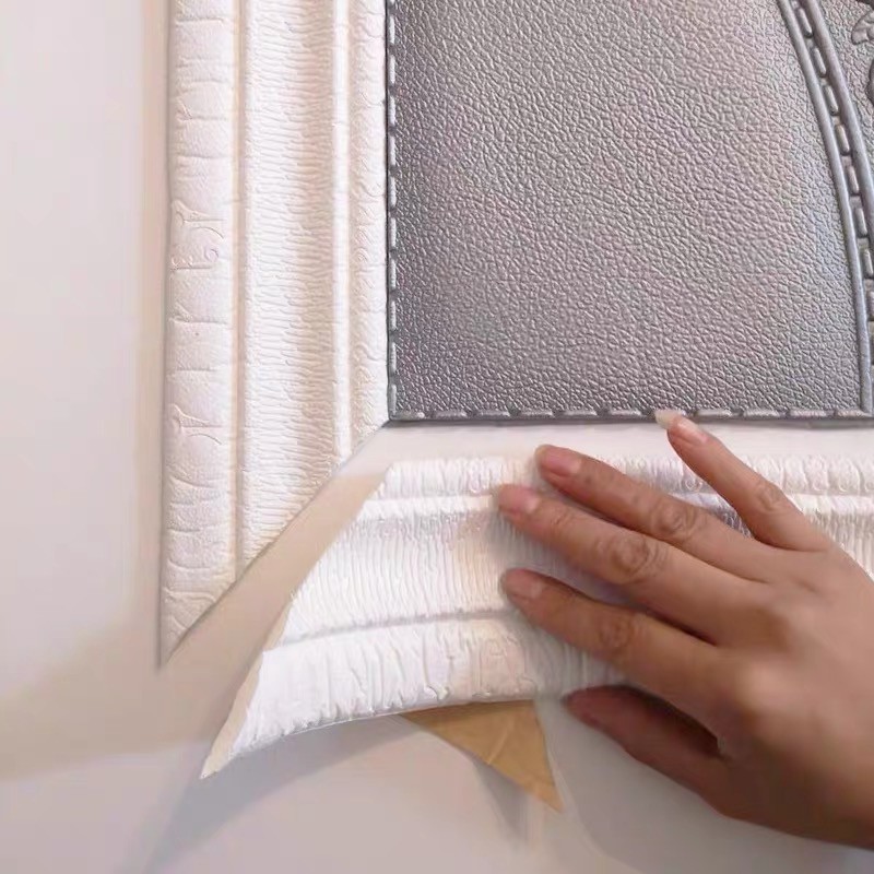 2.3m Xốp dán tường Hình nền 3D Tường Chân tường Trang trí Đường tự dính Hình nền không thấm nước Đường viền 3D Hoa văn Tường Sticker Trang trí tường