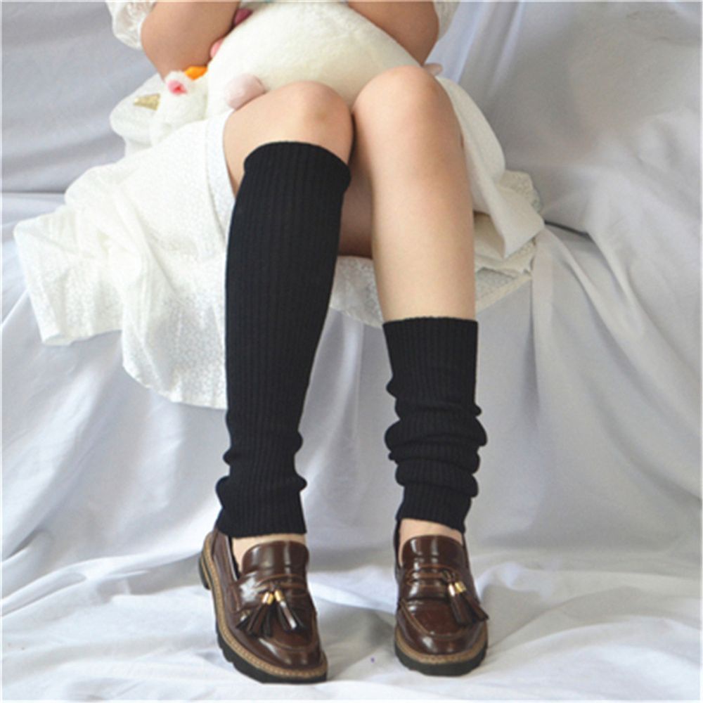 Vớ lông legging cao cổ đan móc len nhiều màu sắc co giãn giữ ấm bảo vệ bắp chân xu hướng mới phong cách ba lê xinh xắn