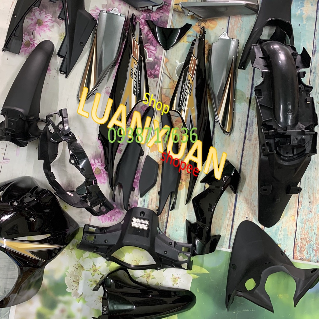 Bộ dàn áo xe WAVE S110 - RS110 màu ĐEN, nhựa ABS nguyên sinh