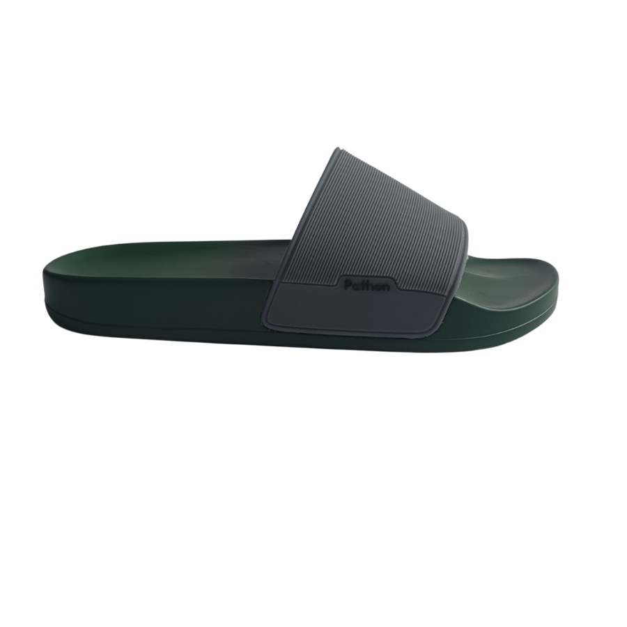 Dép nam nữ quai ngang slipper Pathon quai PVC và đế PU xanh quai xám Mẫu SD67