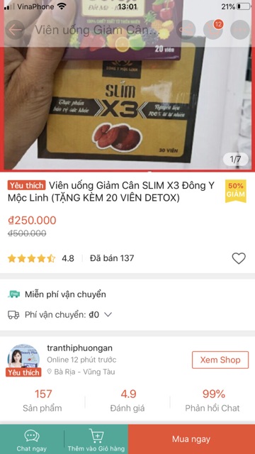 [chính hãng]Viên uống giảm cân slim x3 đông y mộc linh( tăng kèm 20 viên detox)chính hảng cty 100% | BigBuy360 - bigbuy360.vn