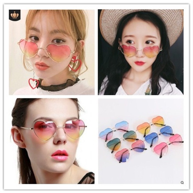 Kính Râm Hình Trái Tim kính mắt phụ kiện thời trang yêu cực cute hot trent
